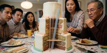 Hidden Cake Supports Have Pierced Eyelids in Birthday Face Smashes, From a Wood Dowel to a Plastic Straw